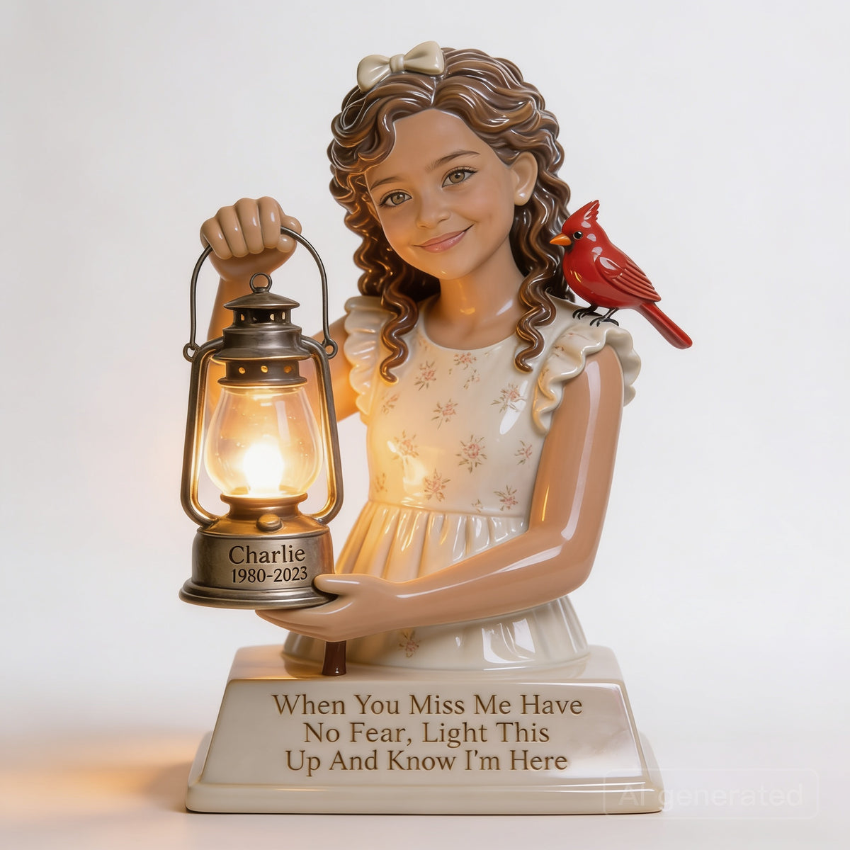 Personalized Latina Little Girl Memorial Acrylic LED Night Light Remembrance Gift