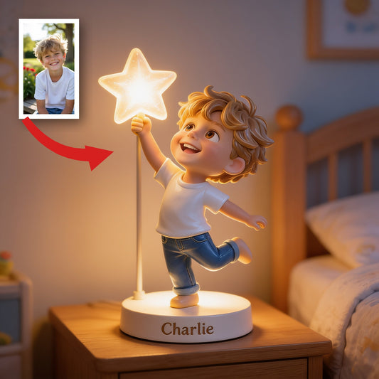 Personalized Little Boy Acrylic LED Night Light Gift for Son Grandson Nephew