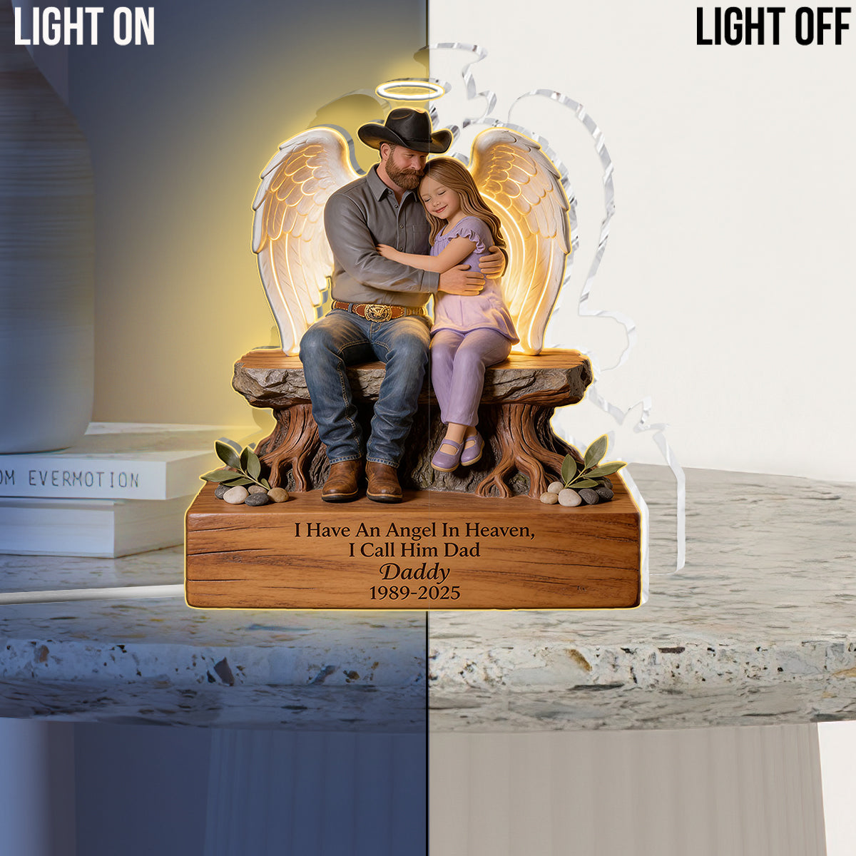 Personalized 1956-2026 Older Woman Memorial Acrylic LED Night Light