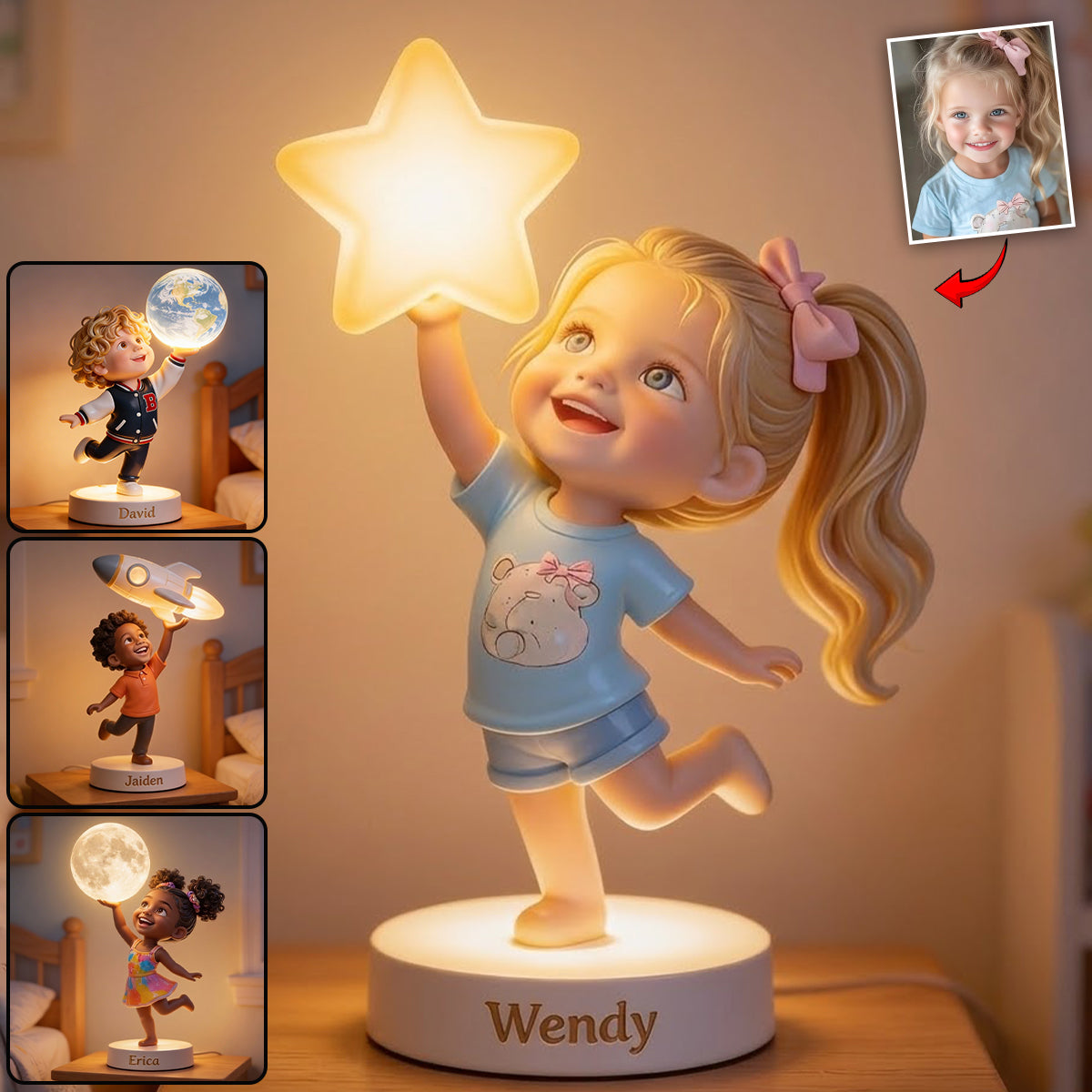 Personalized Latina Little Girl Acrylic LED Night Light Gift for Daughter Granddaughter Niece