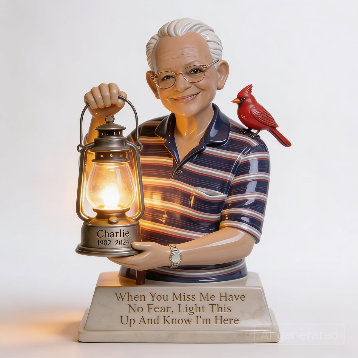 Personalized Older Man Grandpa Memorial Acrylic LED Night Light