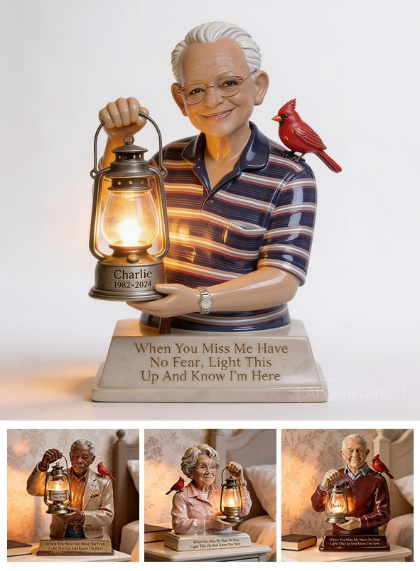 Personalized Older Man Grandpa Memorial Acrylic LED Night Light