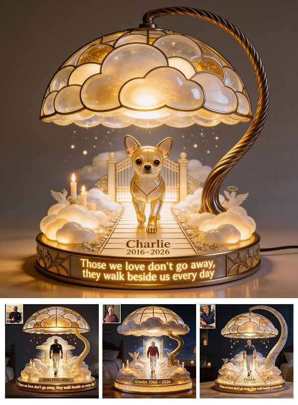 Personalized Fawn White Chihuahua Memorial Acrylic LED Night Light Pet Remembrance Gift