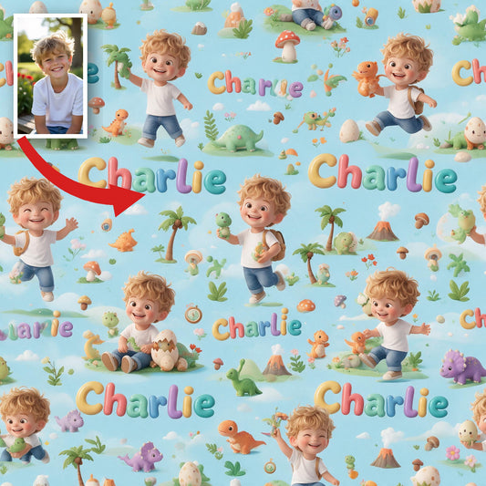 Personalized Little Boy Wrapping Paper Custom Kid Gift Wrap