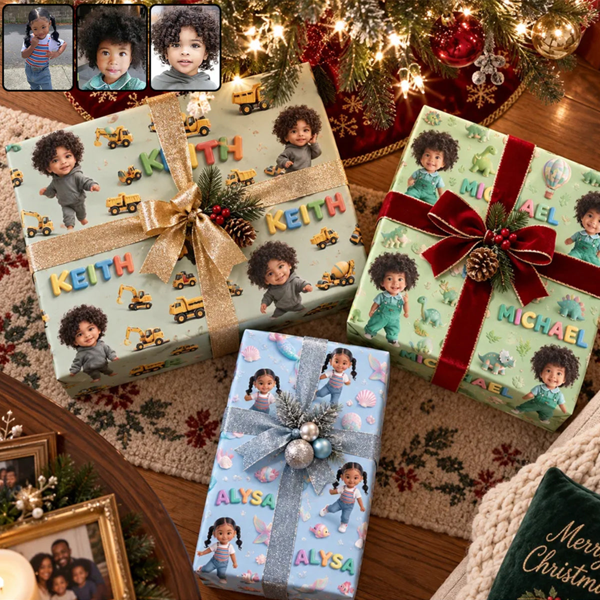 Personalized Little Girl Wrapping Paper Gift Wrap for Daughter Granddaughter Niece