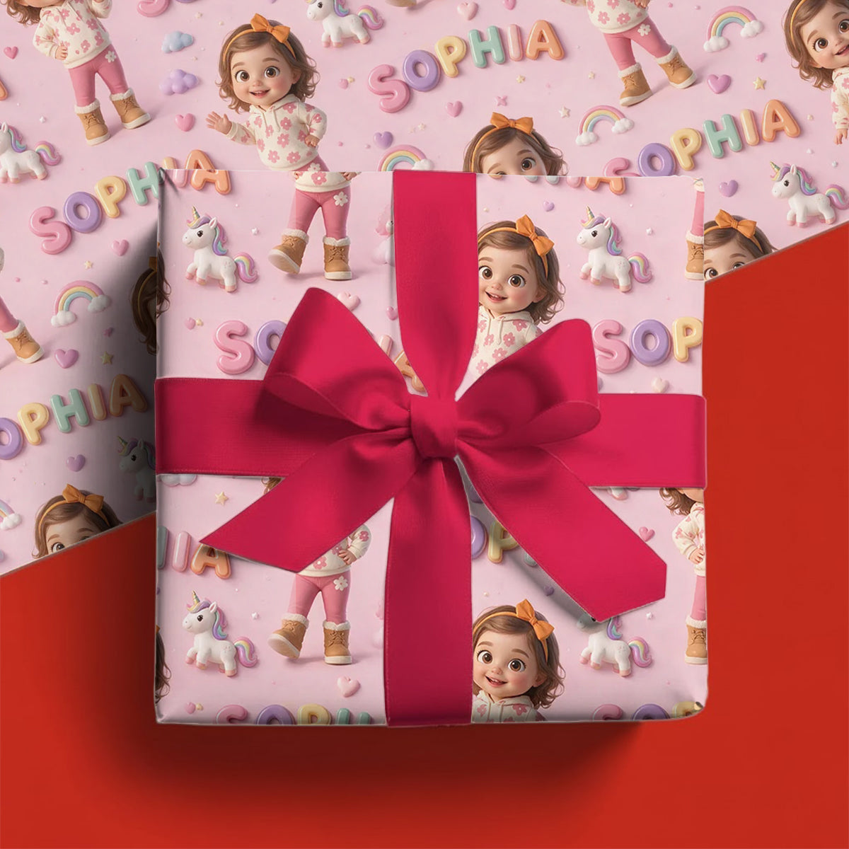 Personalized Latina Little Girl Wrapping Paper, Gift Wrap for Daughter Granddaughter Niece