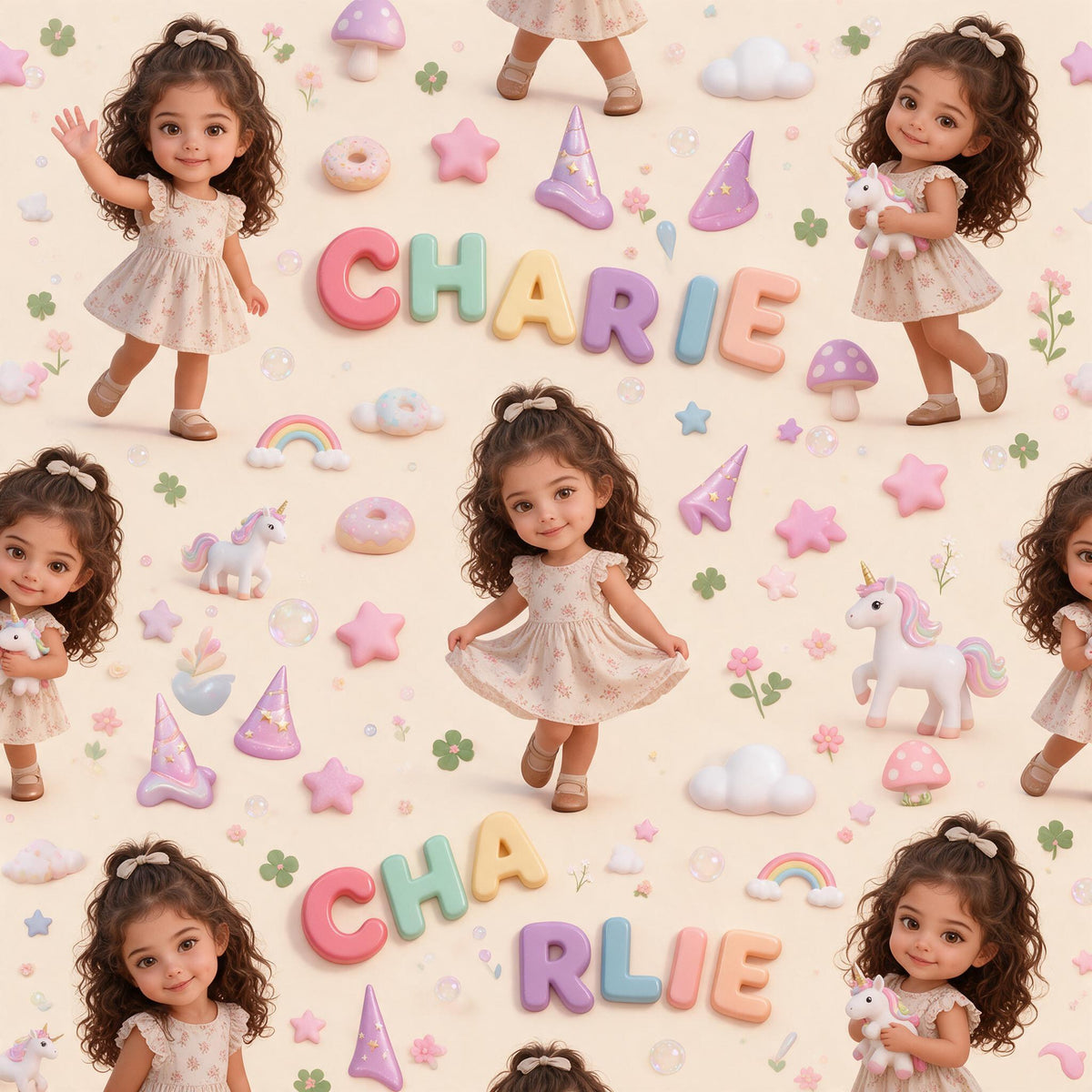 Personalized Latina Little Girl Wrapping Paper, Gift Wrap for Daughter Granddaughter Niece