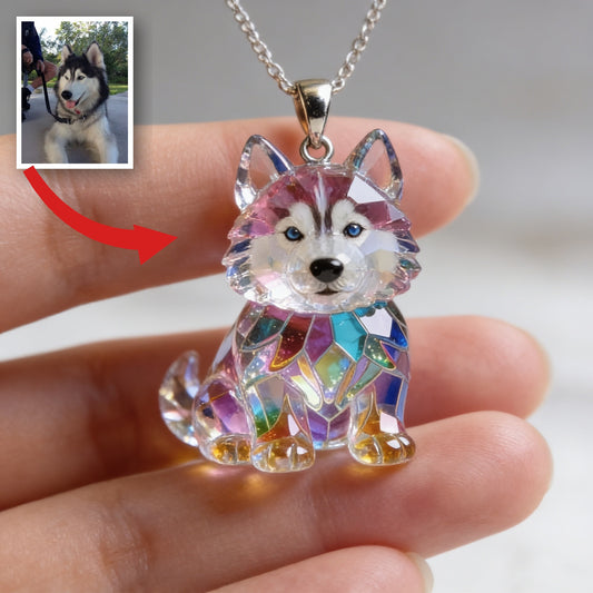 Custom Photo 2016-2026 Siberian Husky Acrylic Pendant Necklace Dog Lover Gift