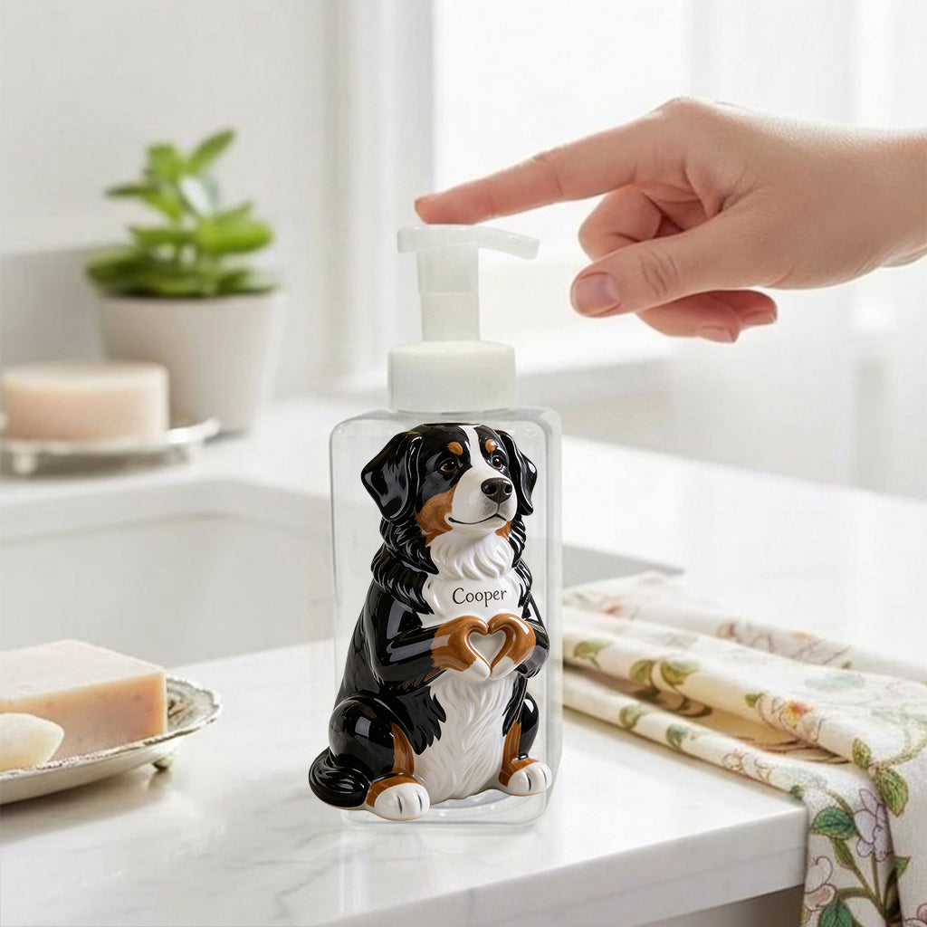 Personalized Black and White French Bulldog Soap Dispenser Bathroom Gift