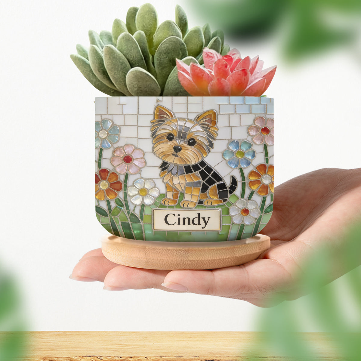 Personalized Dalmatian Ceramic Plant Pot Black White Spotted Dog Succulent Home Decor