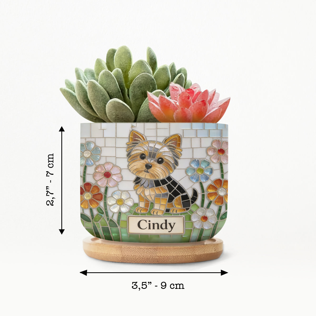Personalized Black and Tan Dachshund Puppy Ceramic Plant Pot Gift