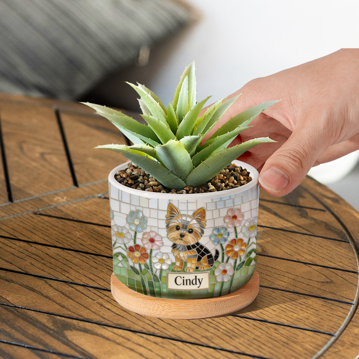 Personalized Black and Tan Adult German Shepherd Ceramic Plant Pot Dog Lover Gift