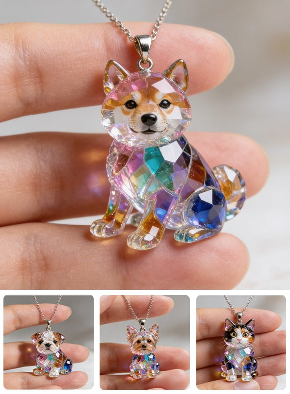 Custom Photo Tan and White Adult Shiba Inu Acrylic Pendant Necklace Dog Lover Gift