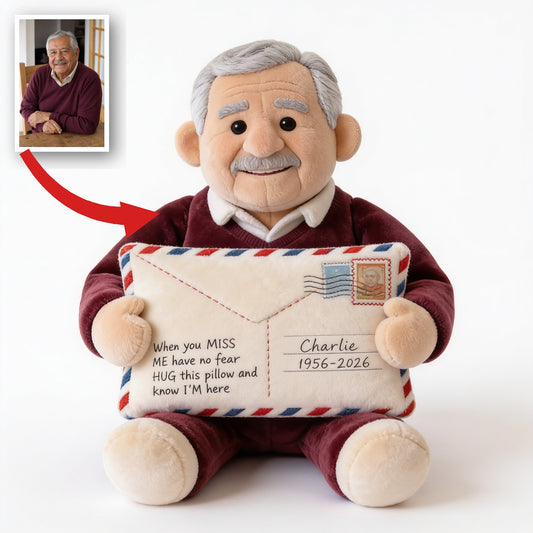 Personalized Older Latino Man Grandpa Memorial Faux Fur Shaped Pillow