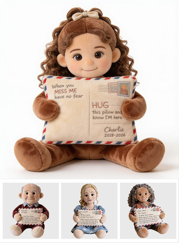 Personalized Latina Little Girl Memorial Faux Fur Shaped Pillow Bereavement Gift
