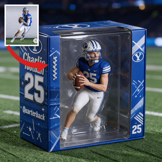 Personalized American Football Player 3D Acrylic Display Box Sports Keepsake