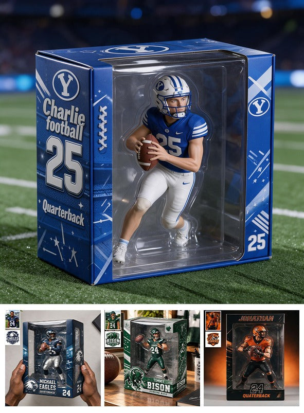 Personalized American Football Player 3D Acrylic Display Box Sports Keepsake