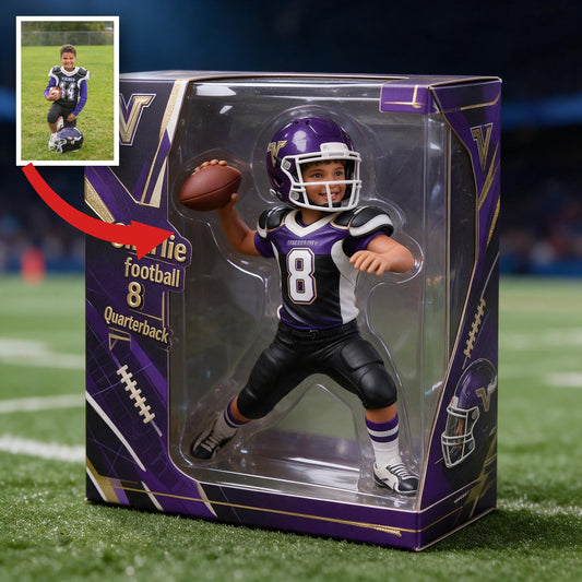 Personalized Latina Youth American Football Player Acrylic Display Box Sports Keepsake