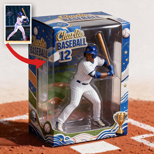 Personalisierte schwarze Baseballspieler 3D Acryl Vitrine Sport Andenken
