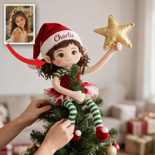 Poupée en Peluche Personnalisée de Noël pour Petite Fille Latina