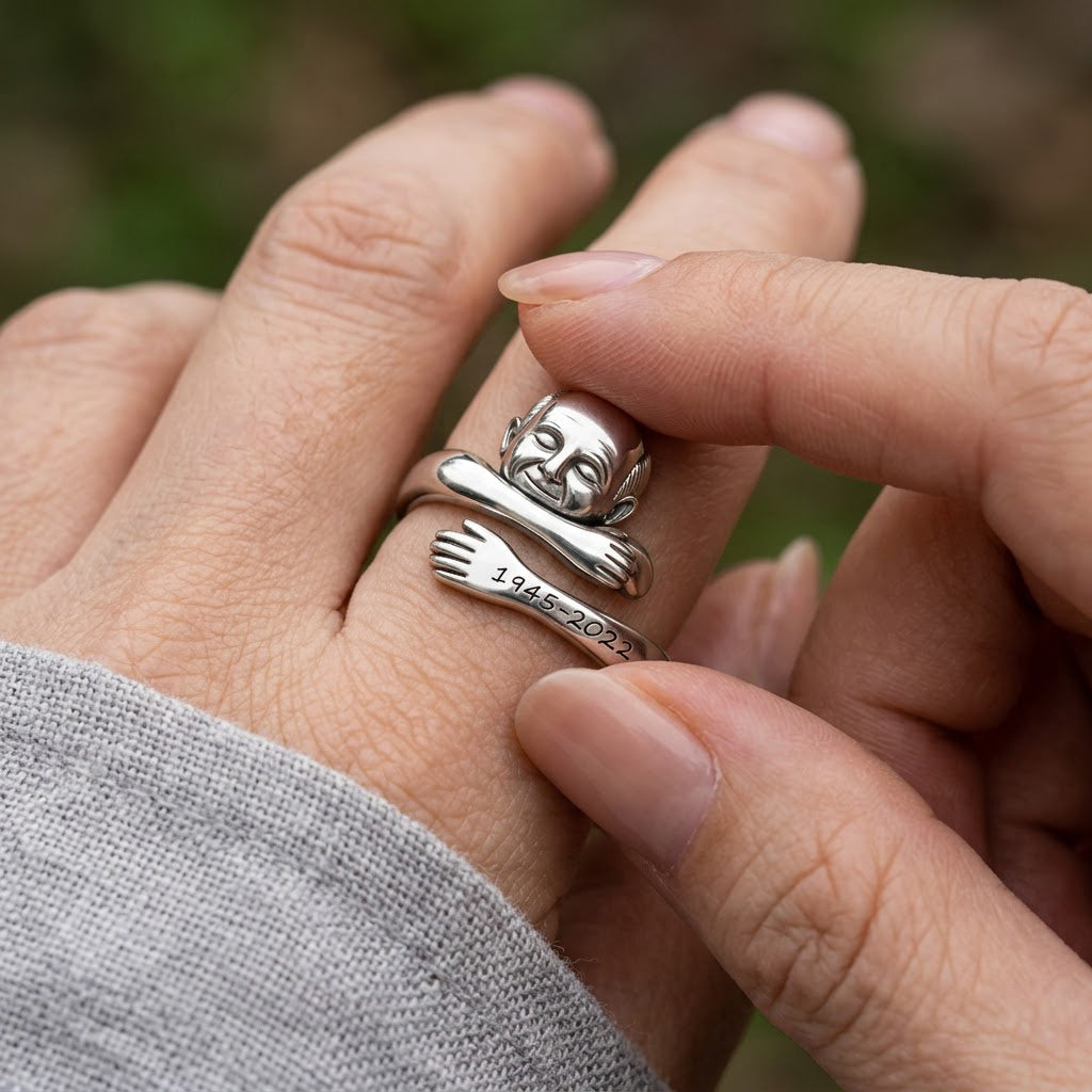 Personalized Little Girl Memorial Adjustable Hug Ring