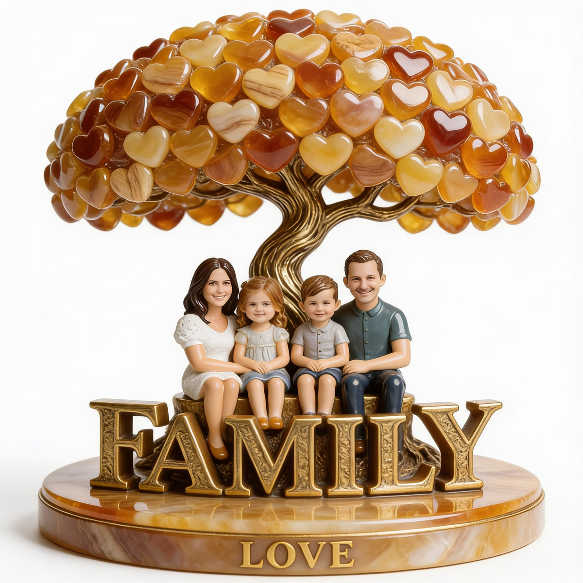 Personalized Family Of Four Custom Shaped Acrylic Plaque Family Keepsake Decor