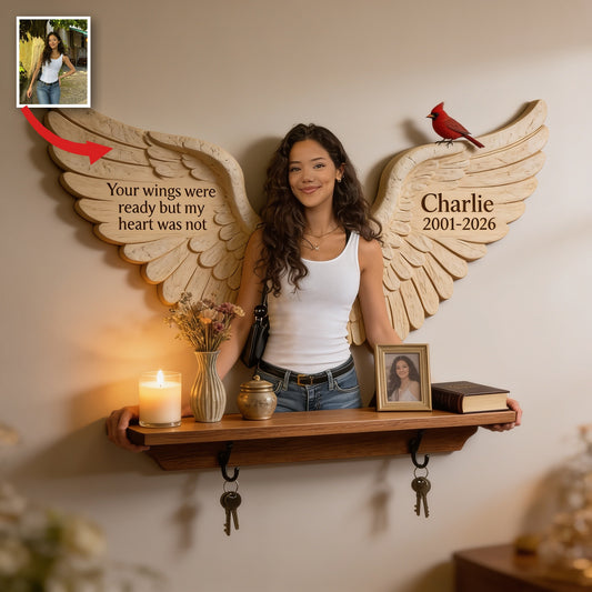 Personalized Latina Woman Memorial Wooden Floating Shelf Sympathy Gift