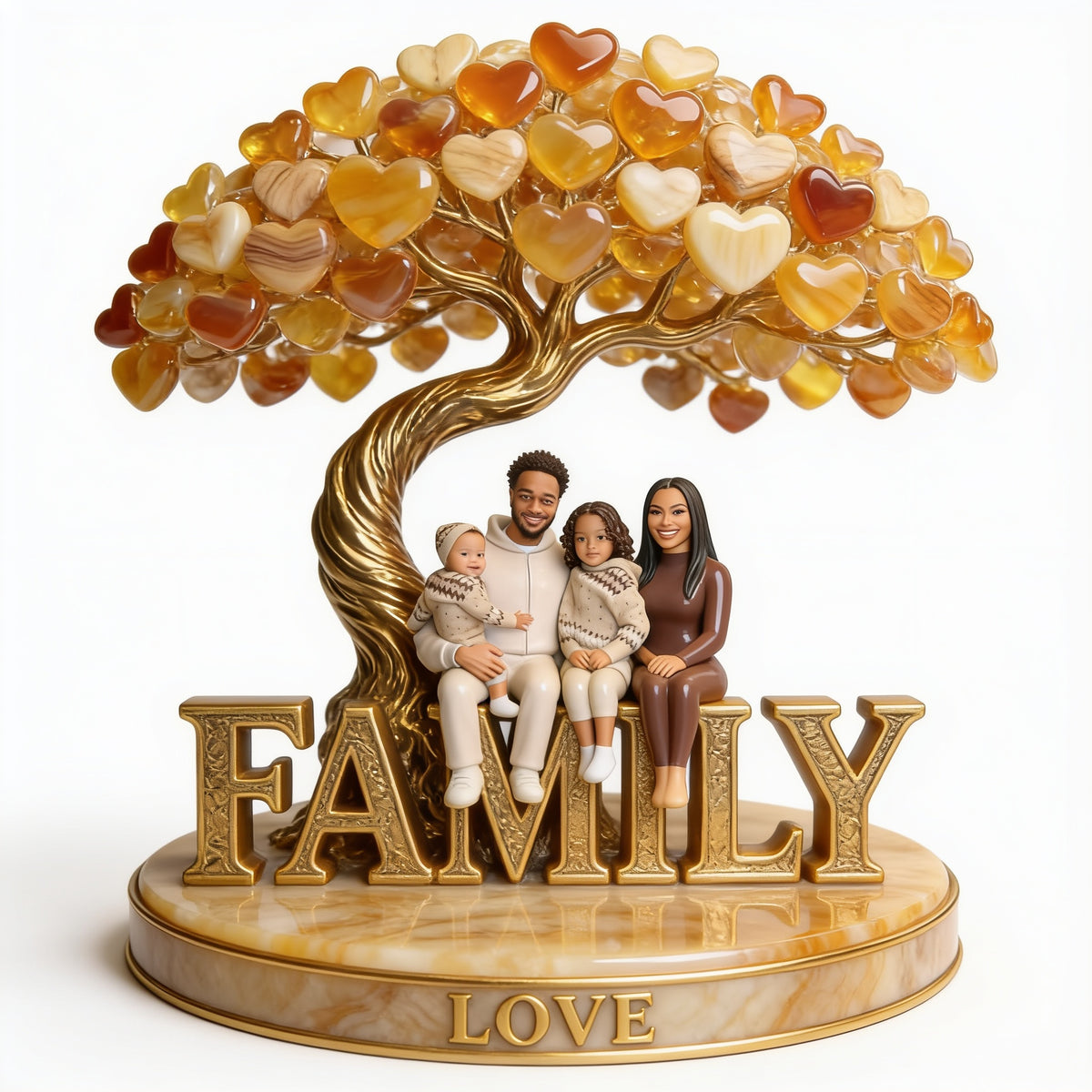 Personalized Black Christmas Family of Five Custom Shaped Acrylic Plaque