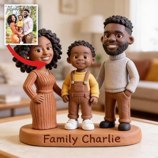 Personalized Black Family Of Three Custom Shaped Acrylic Plaque Keepsake Gift