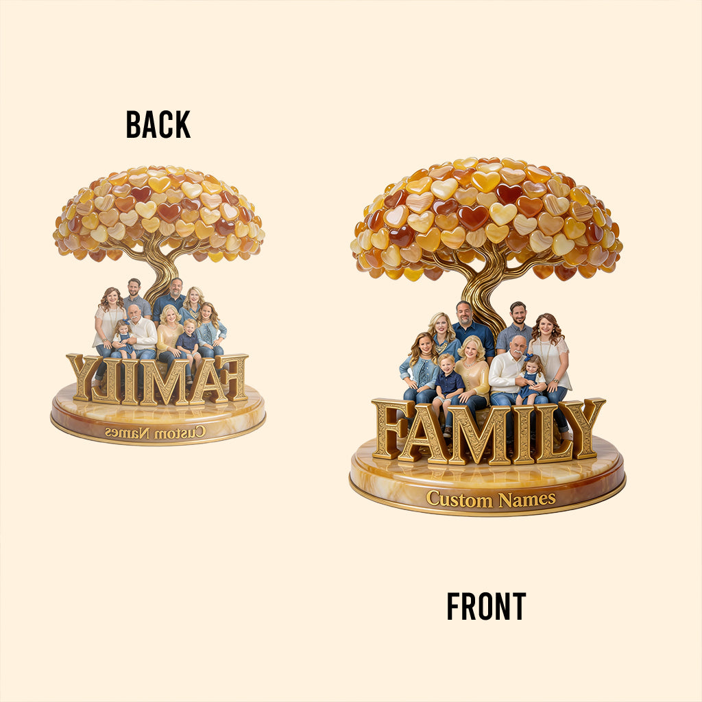Personalized Family Of Three Custom Shaped Acrylic Plaque Keepsake Gift