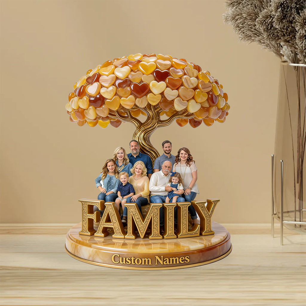 Personalized Latino Family of Four Custom Shaped Acrylic Plaque Home Decor Gift