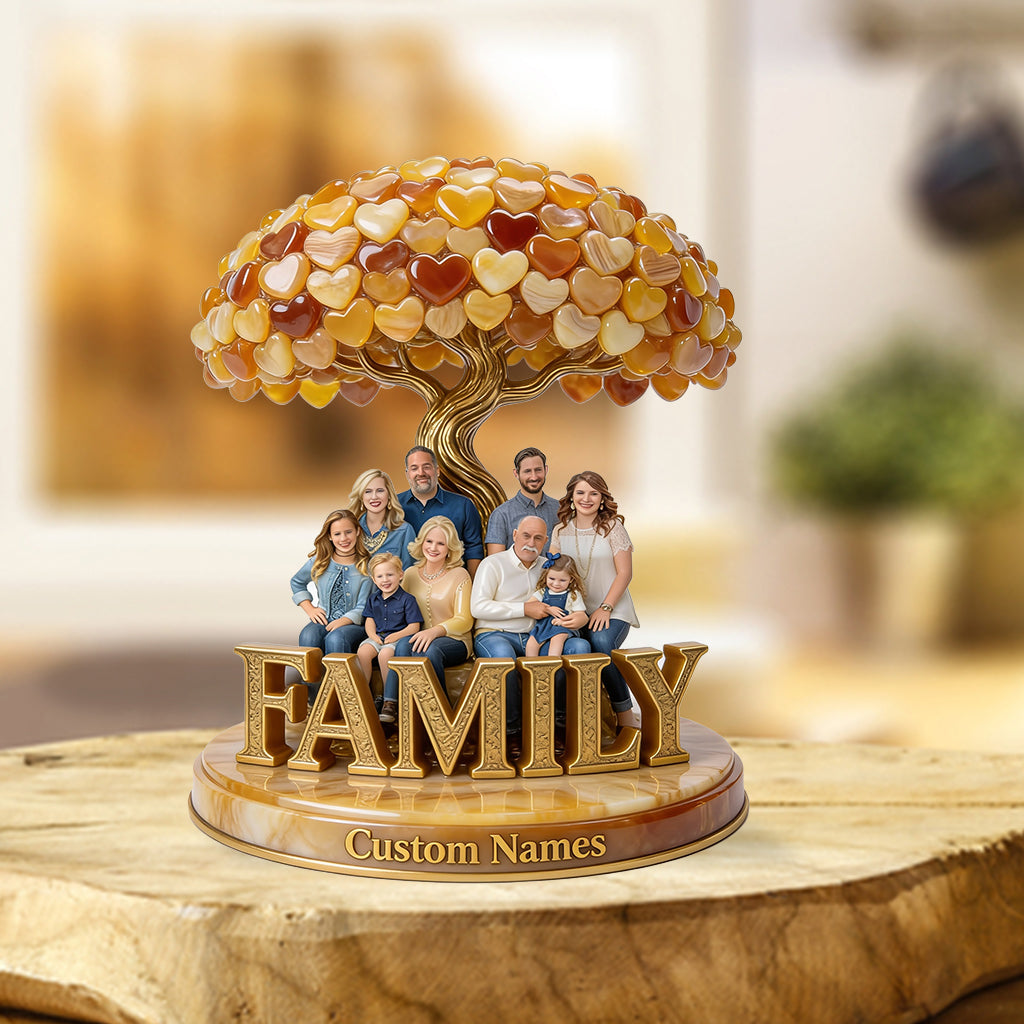 Personalized Black Family Of Three Custom Shaped Acrylic Plaque Home Decor