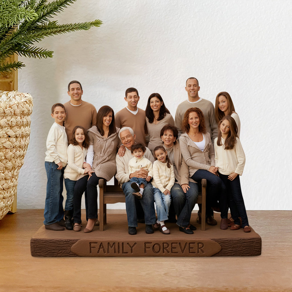 Personalized Black Family of Five Custom Shaped Acrylic Plaque Home Decor Gift
