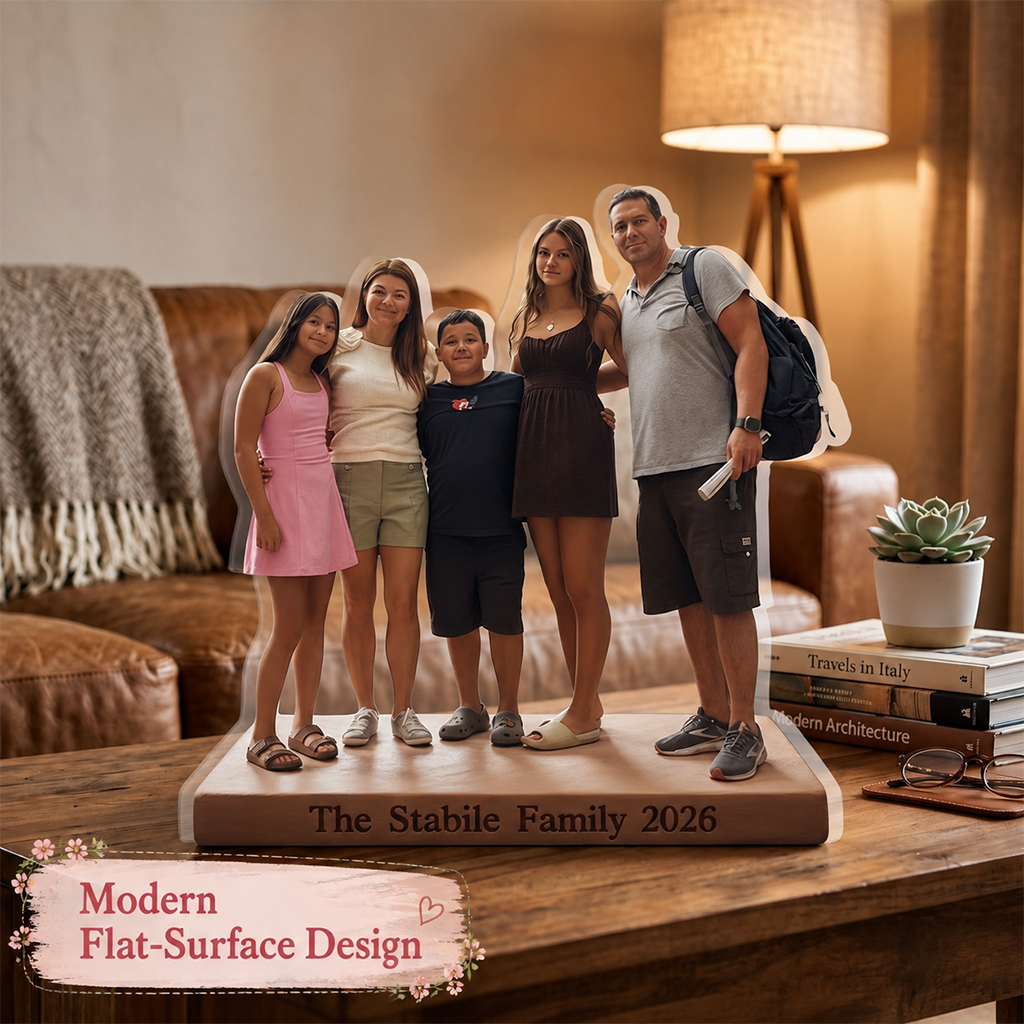 Personalized Black Family Of Three Custom Shaped Acrylic Plaque Keepsake Gift