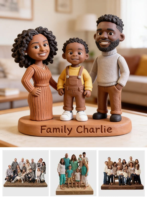 Personalized Black Family Of Three Custom Shaped Acrylic Plaque Keepsake Gift