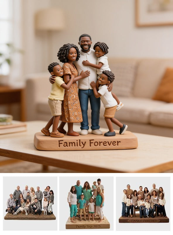 Personalized Black Family of Five Custom Shaped Acrylic Plaque Home Decor Gift