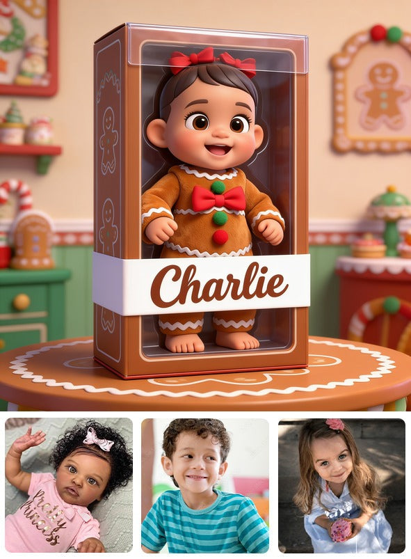 Personalized Black Christmas Baby Girl Gingerbread Costume Custom Shaped Acrylic Plaque