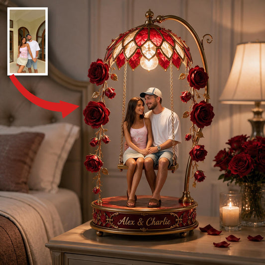 Custom Photo Latino Couple Acrylic LED Night Light Personalized Husband Wife Gift
