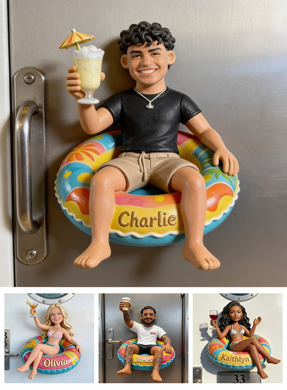 Personalized Latino Man Cruising 3D Magnet Fridge Decor Keepsake