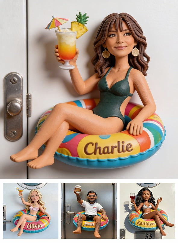 Personalized Middle-Aged Latina Woman Cruising 3D Magnet Fridge Decor Gift