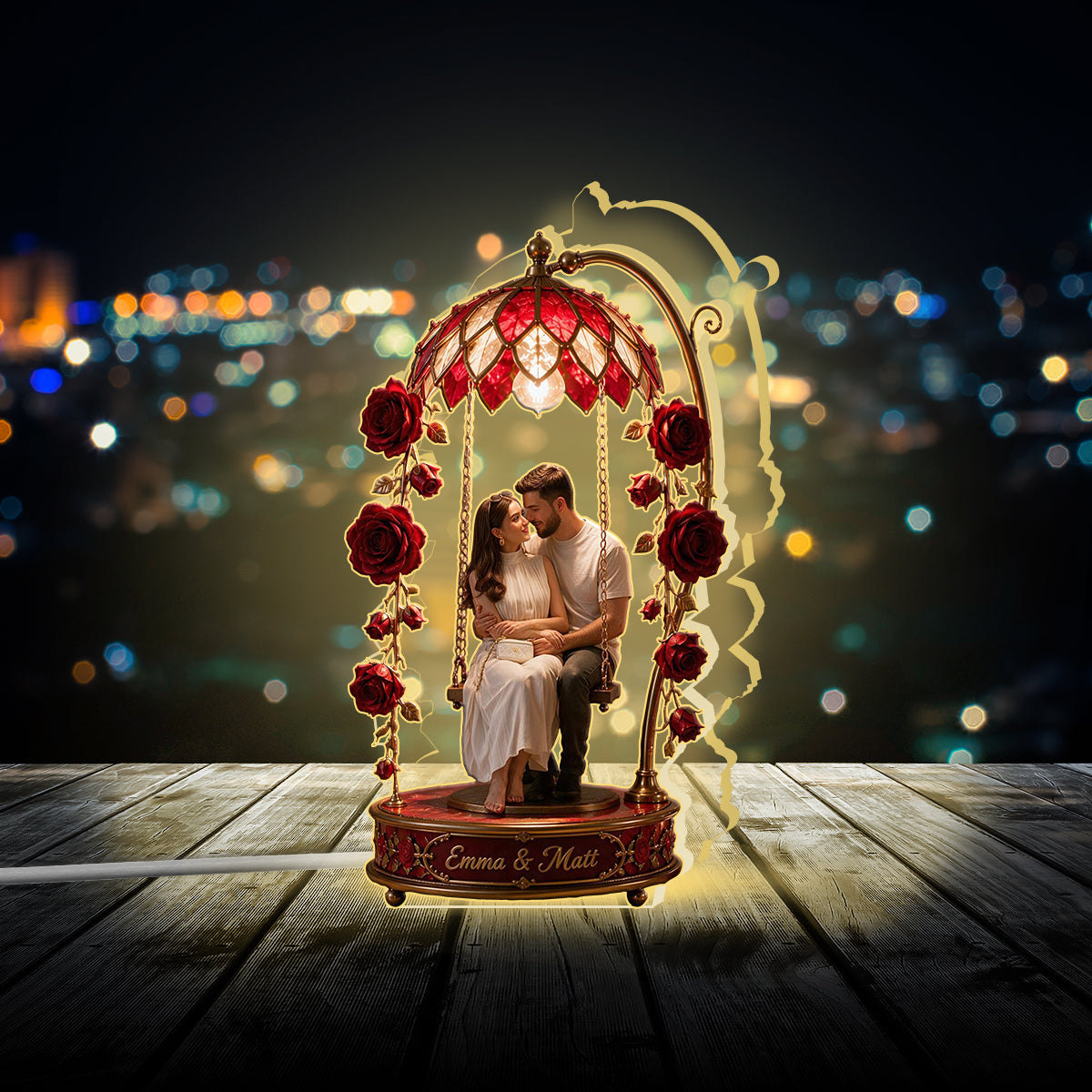 Custom Photo Wedding Couple Acrylic LED Night Light Wedding Gift