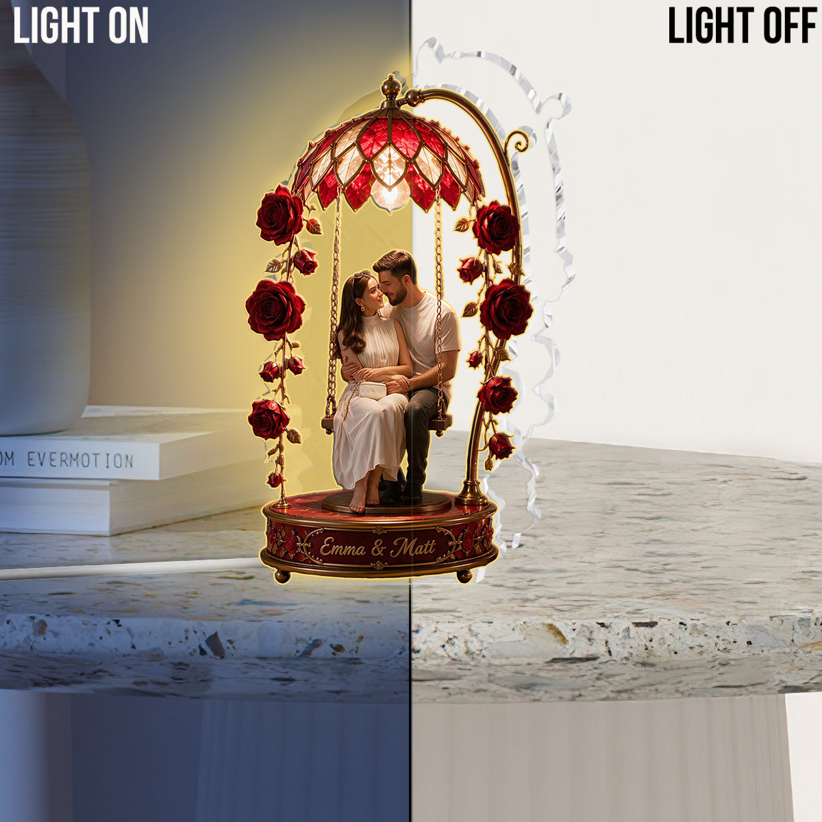 Custom Photo Wedding Couple Acrylic LED Night Light Wedding Gift