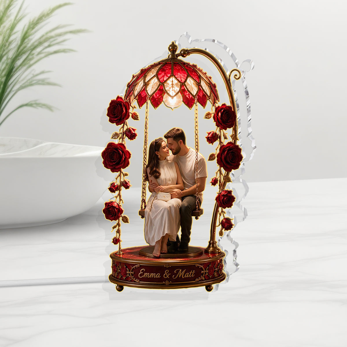 Custom Photo Wedding Couple Acrylic LED Night Light Wedding Gift
