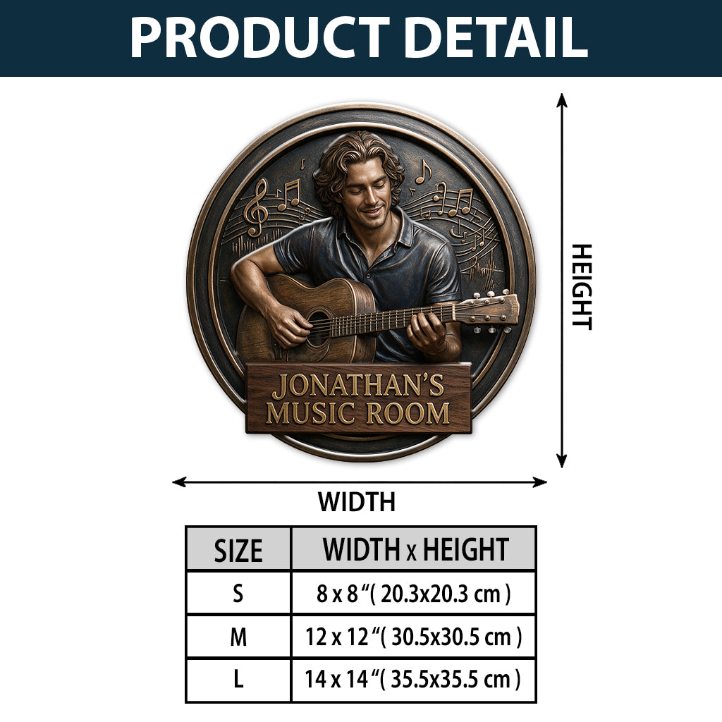 Custom Photo Middle-Aged Latina Woman Music Room 3D Cut Metal Sign Gift for Mom Wife