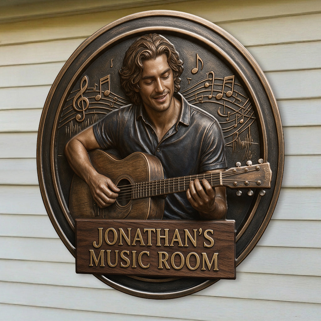 Custom Photo Middle-Aged Woman 3D Cut Metal Sign Music Room Gift for Mom Wife