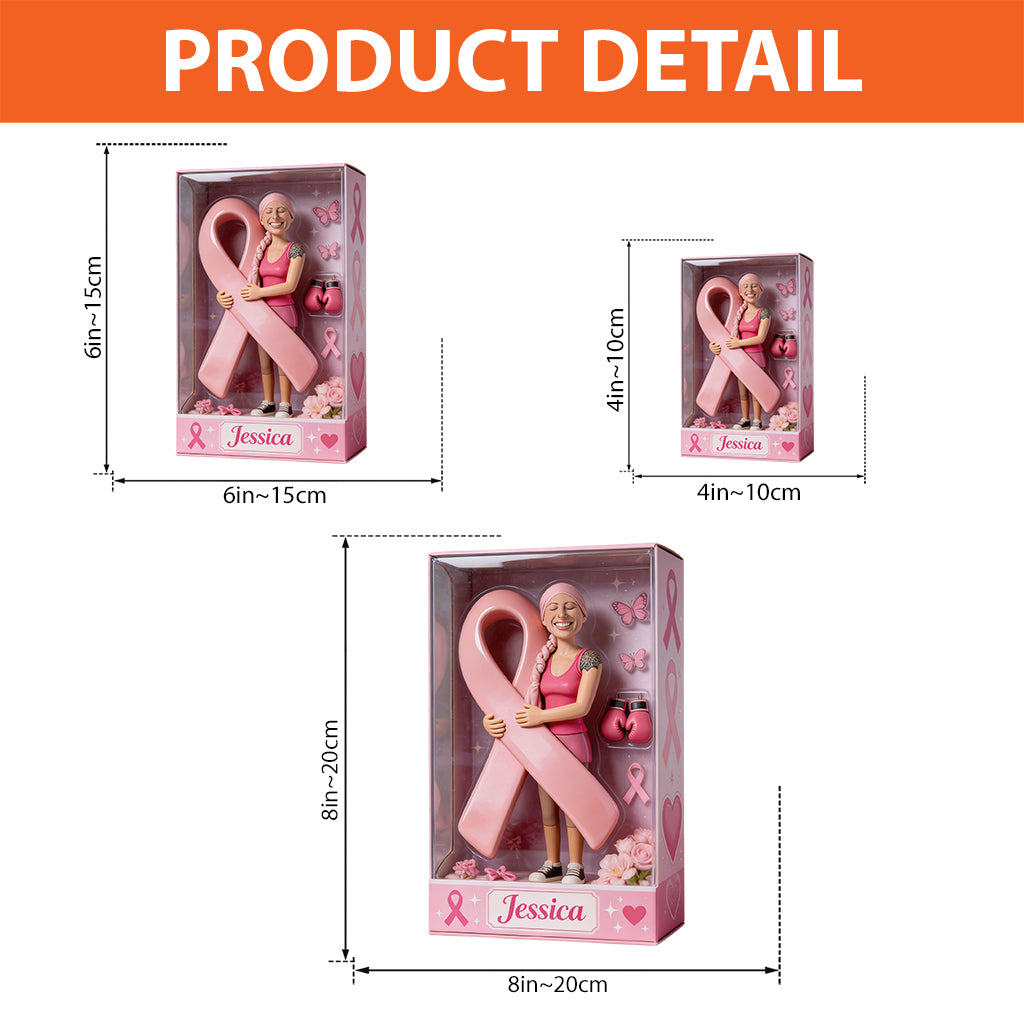 Personalized Middle-Aged Black Breast Cancer Woman Custom Shaped Acrylic Plaque Keepsake Gift