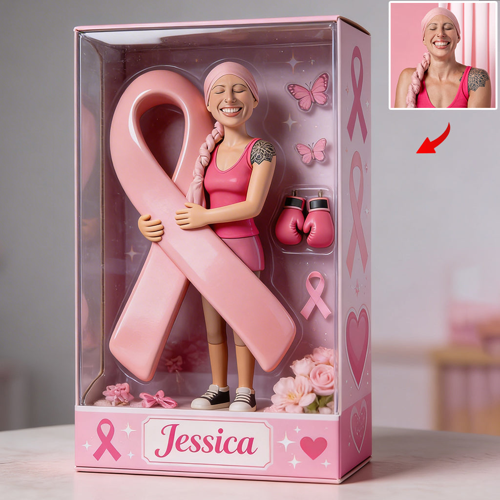 Personalized Black Breast Cancer Woman Custom Shaped Acrylic Plaque Awareness Gift