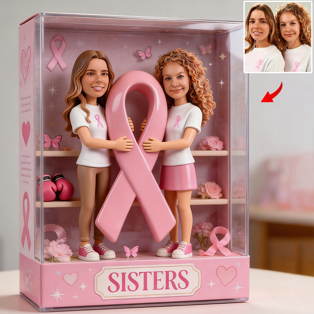 Personalized Middle-Aged Black Breast Cancer Woman Custom Shaped Acrylic Plaque Keepsake Gift