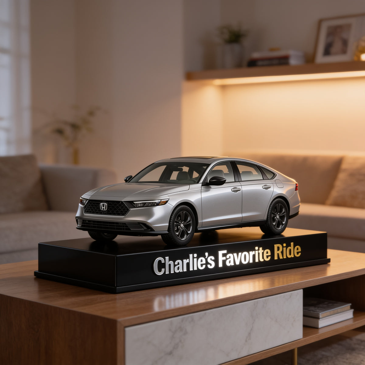 Personalized Silver Gray Honda Accord Custom Shaped Acrylic Plaque Car Lover Gift