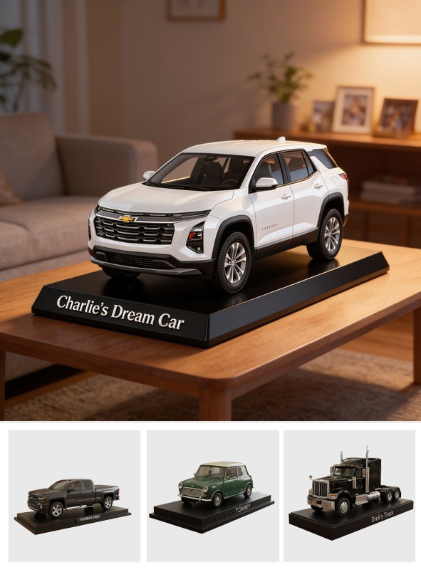 Personalized White Chevrolet Equinox SUV Custom Shaped Acrylic Plaque Car Lover Gift